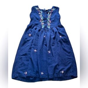 Fair Affair Women’s Cottagecore Navy Blue Embroidered Button Front Dress Boho XL